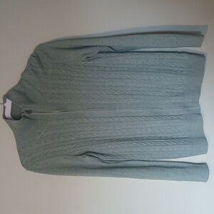 Talbots Mint Green Zip-Up Sweater Size M